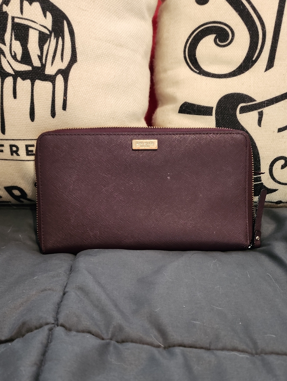 Kate Spade ‎ Plum Saffiano Zip-Around Long Wallet
